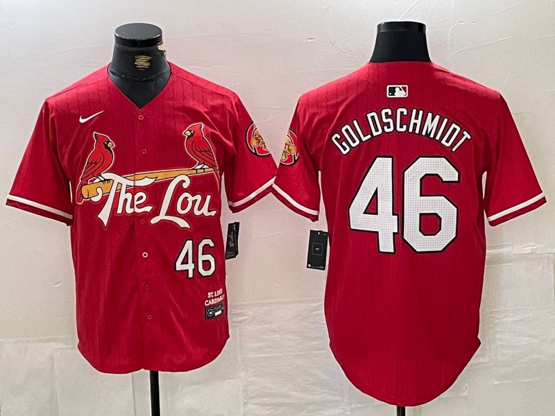 Men St.Louis Cardinals 46 Goldschmidt Red City Edition 2024 Nike MLB Jersey style 1